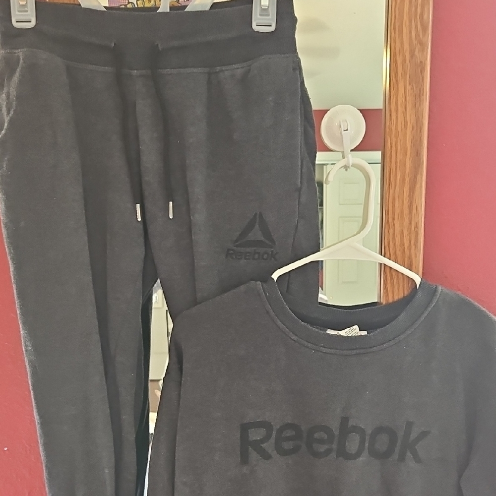 Reebok Charcoal Joggers with Elastic Waistband and Drawstring